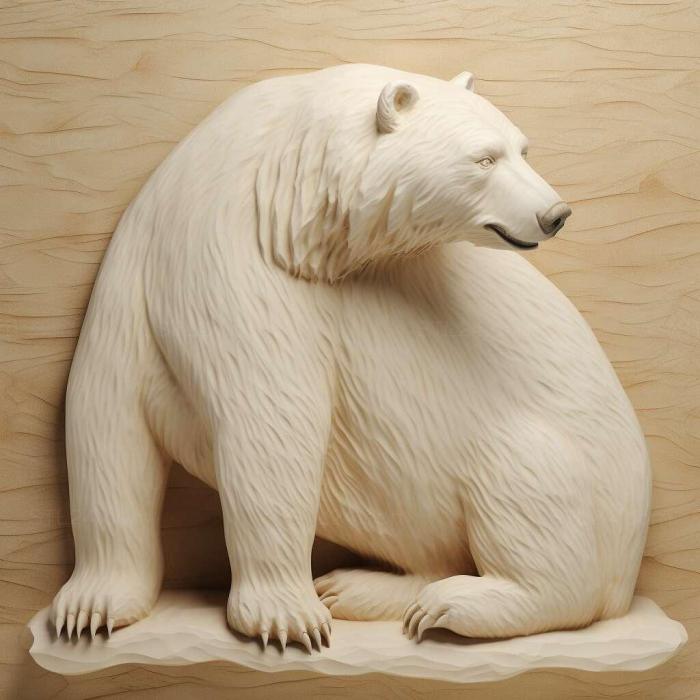 Nature and animals (st polar bear 1, NATURE_3721) 3D models for cnc